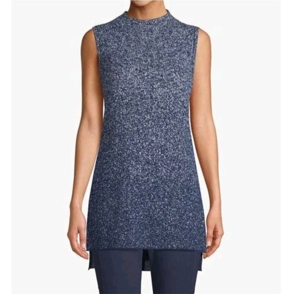 Chico's Tops - Chico's Zenergy Ombre Mock-Neck Tunic Size 1 Medium Hi Low Navy Cashmere Mix